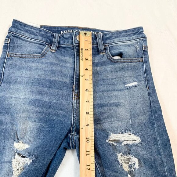 American Eagle next level stretch super high rise jegging distressed jeans - Picture 11 of 12